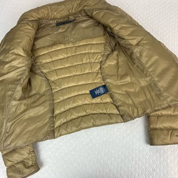 Vintage Ralph Lauren Women’s 4 Gold Duck Down Feather Filled Puffer Jacket Coat - Picture 13 of 16